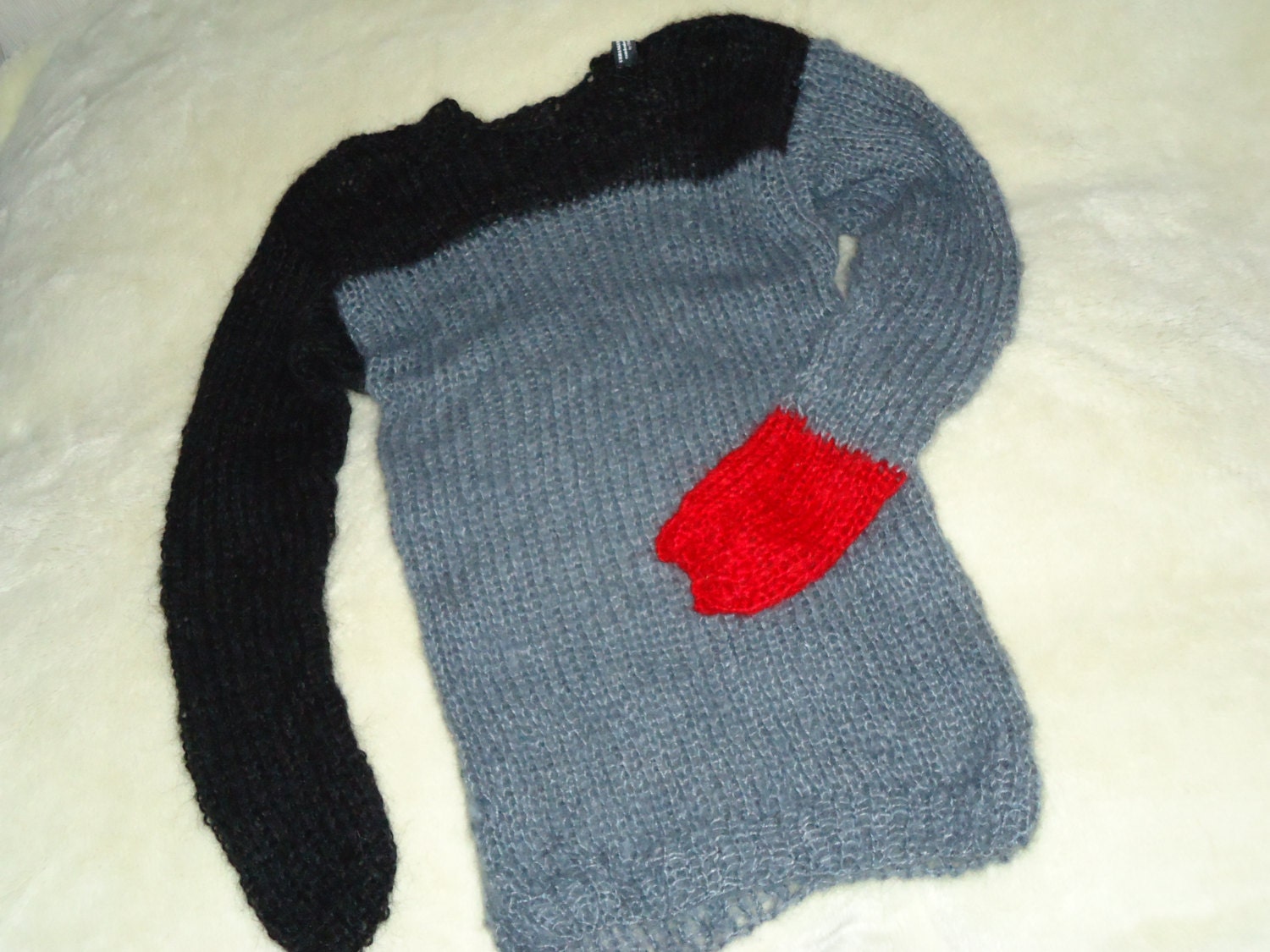 mohair sweater by camdenlock clothing punk rock black and gray