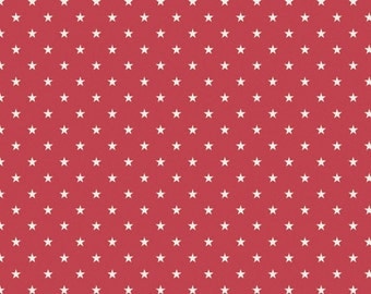 Stars and Stripes Red Mini Stars by My Minds Eye for Riley Blake, 1/2 yard