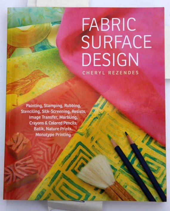 Book Fabric Surface Design Painting on Fabric by CherScapes