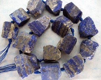 Large Natural Raw Lapis Lazuli Nugget Beads