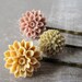 Flower hair pins in warm neutral browns - Vintage inspired hair pins in cafe au lait colors