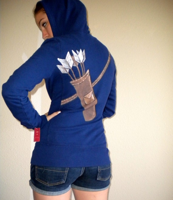 Archery Hoodie Navy Blue Katniss Link Arrow Jacket Small