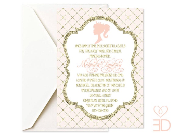 Princess Party Collection - Printable 5X7 Invitation Il_570xn