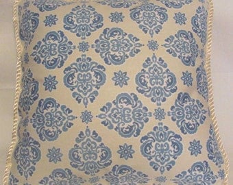 French Country Cottage Garden Provence Blue Ivory Pillow Toile