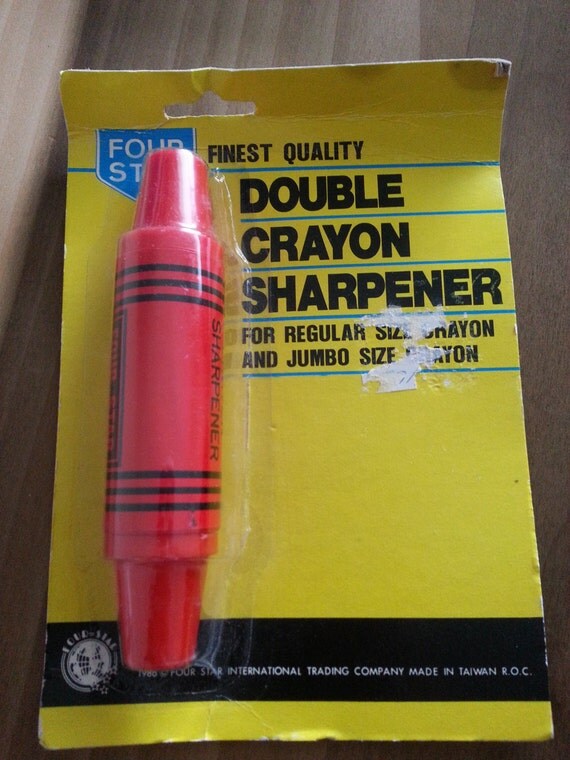 Vintage Four Star Double Crayon Sharpener Red Original