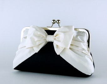 bridesmaid Silk Soft bags gift Pink Clutch in Clutch  ireland EllenVintage Bow Bridesmaid by