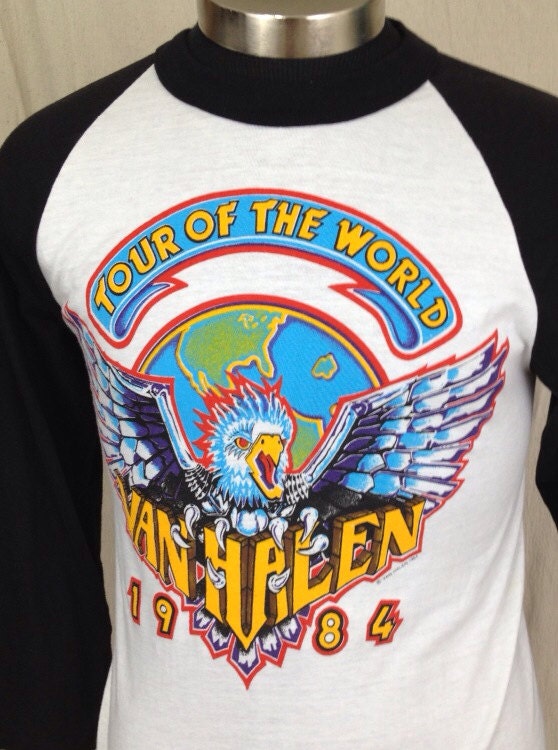 Vintage Van Halen 1984 Concert T Shirt 1980s Tour Of The World 