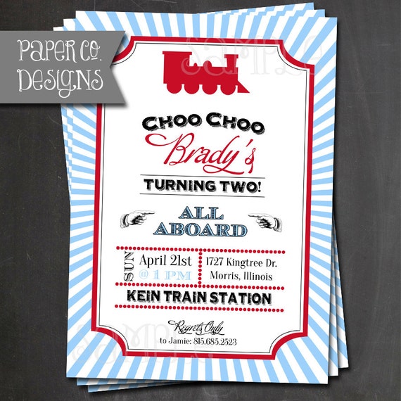 Vintage Train Birthday Invitations 4