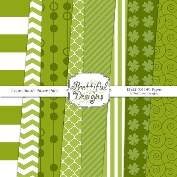 50% OFF SALE St Patricks Day Digital Paper Pack for Personal or Commercial Use - Leprechaun (523) Il_570xn