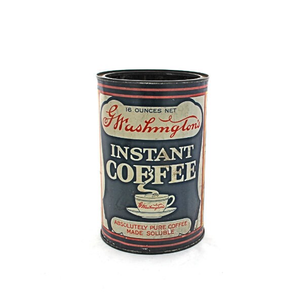 Vintage Tin G Washington Instant Coffee Advertising Red White