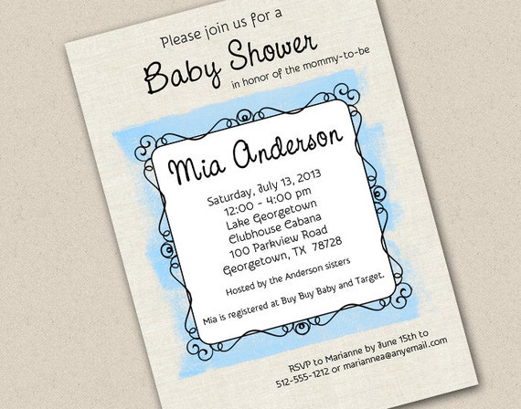 Splash of Blue Baby Shower Invitation Il_570xn