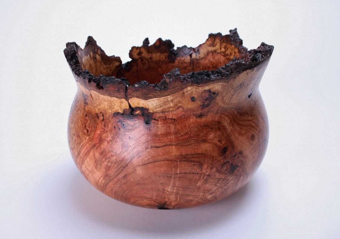 Natural Edge Wild Black Cherry Burl Hollow by sanderswoodworking