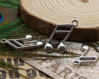 12 pcs of Tibetan silver musical note Pendant 10x22mm