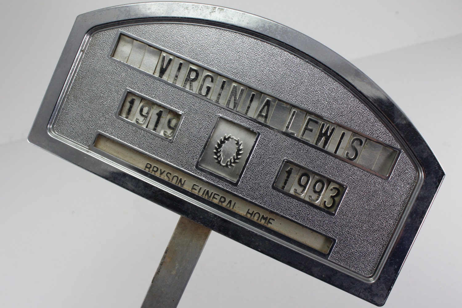 Vintage Metal Grave Marker Cemetery Marker