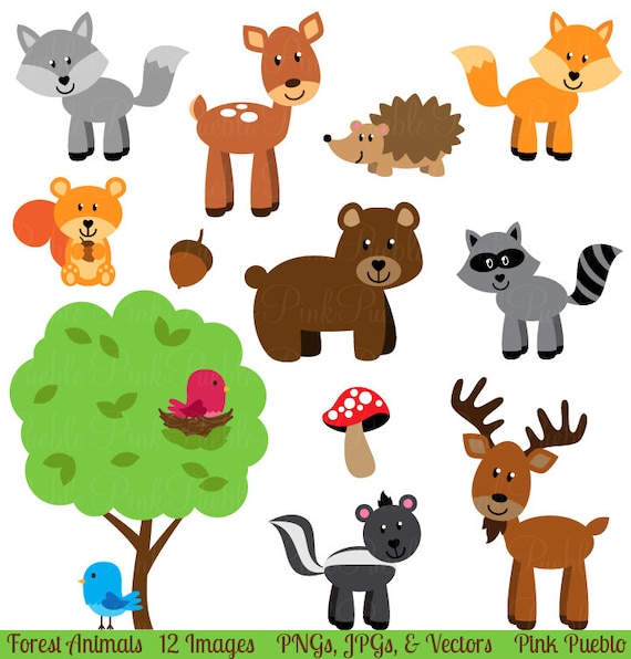 Forest Animal Clip Art Forest Animals Clipart Woodland