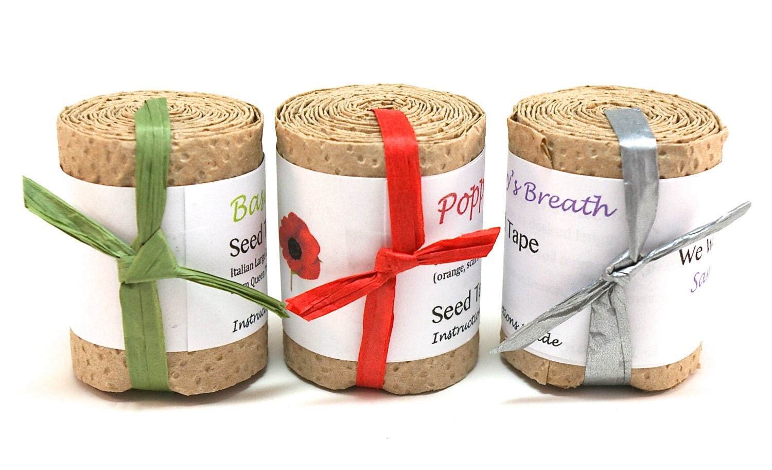 Organic Seed Tape 3 pack Flower & Herb Gardens Vegetable and