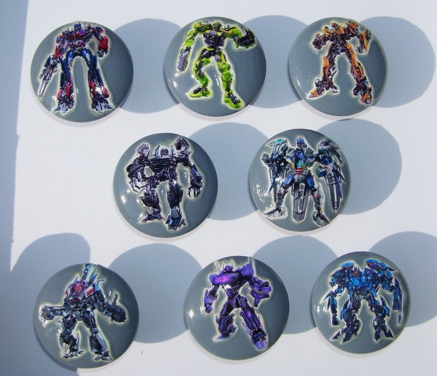 8 TRANSFORMERS GRAY Dresser Drawer Knobs boys by PATRINASPLACE