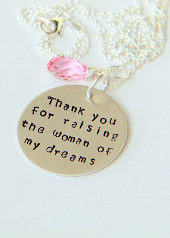 Personalized Necklace Hand Stamped Jewelry Thank you For
