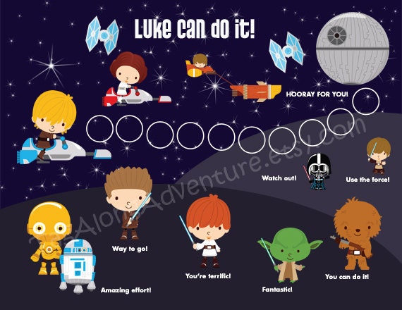 PRINTABLE PERSONALIZED Incentive / Reward Chart for Children - Star 