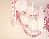 Valentine's Day Party Decor Pack ... 5 tissue paper poms and 12 feet of pomdot garland // dessert buffet candy bar // party decorations Il_170x135