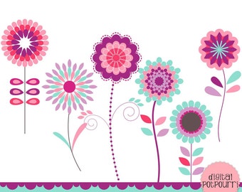 Popular items for flower clipart on Etsy