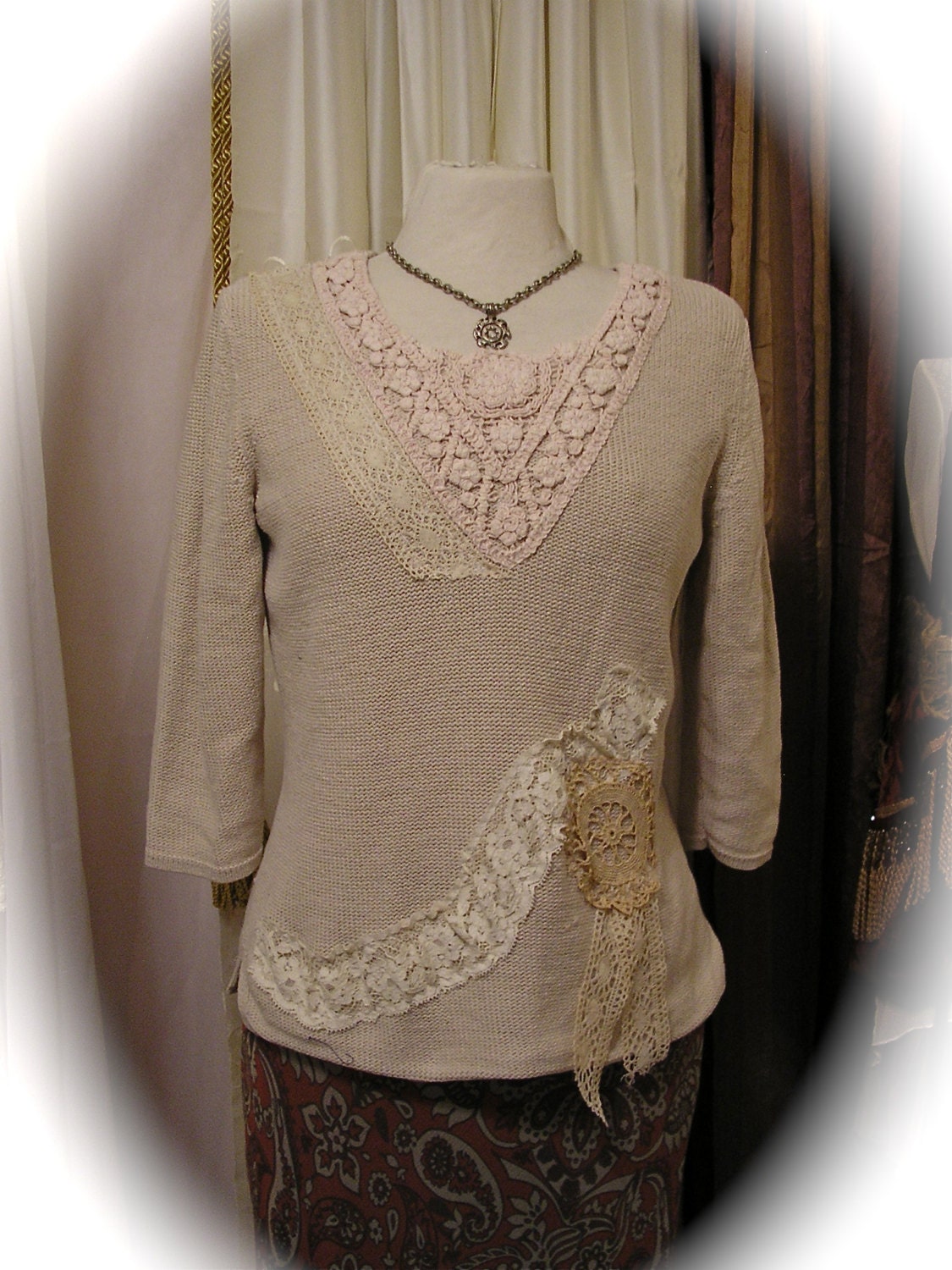 RESERVED Bohemian Sweater altered sweater altered couture