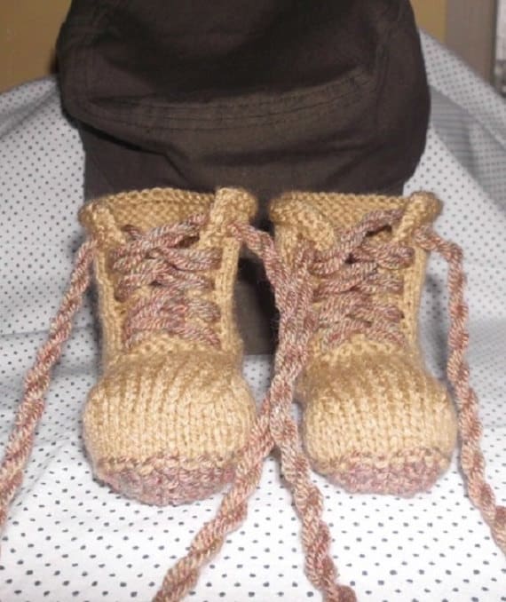 Baby Combat Boots military style boots handknitted riggers
