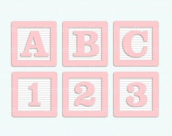Clip Art Baby Blocks Clipart baby blocks clip art etsy pink alphabet images royalty free instant download