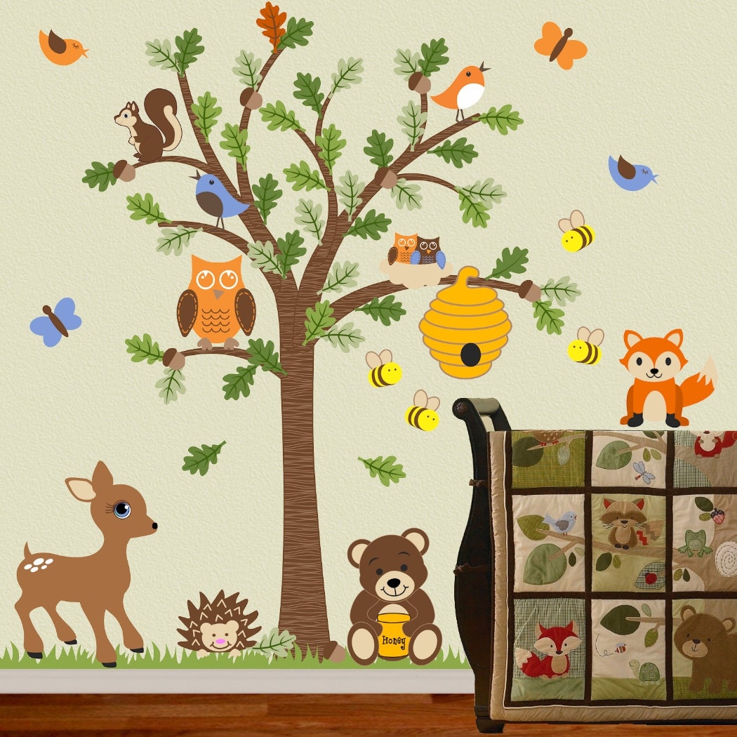 Children Wall Decal Forest Friends Honey Bear Tree Fox Like This Item