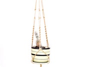 Hanging Planter Cinnamon Macrame  Plant  Hanger 32 inches 3mm