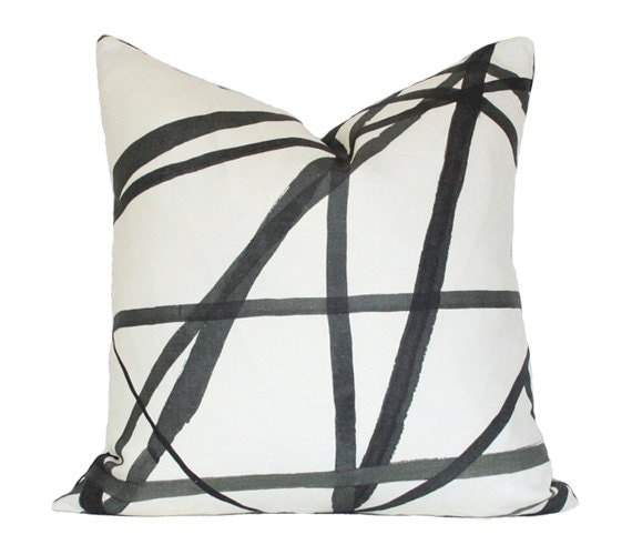 Channels Ebony & Ivory -Kelly Wearstler -  Designer Pillow Cover (single-sided)