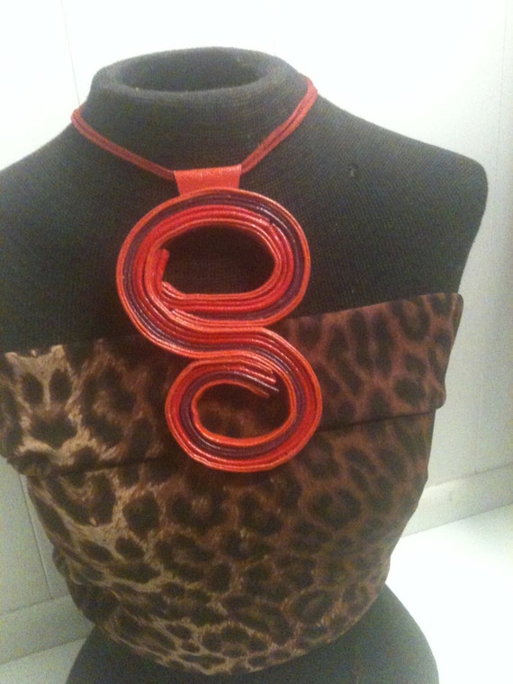 Items similar to Leather necklace, choker design. on Etsy