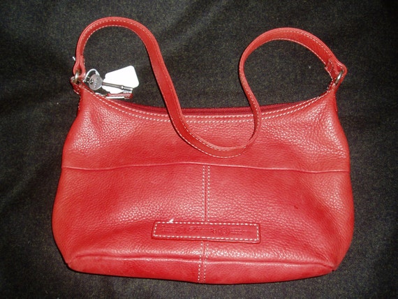 Genuine Fossil Red Leather Purse by dayspringcollectible on Etsy