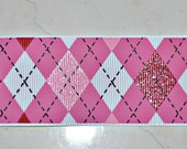 Pink argyle with glitter on 1 1/2" grosgrain ribbon- Valentines Il_170x135