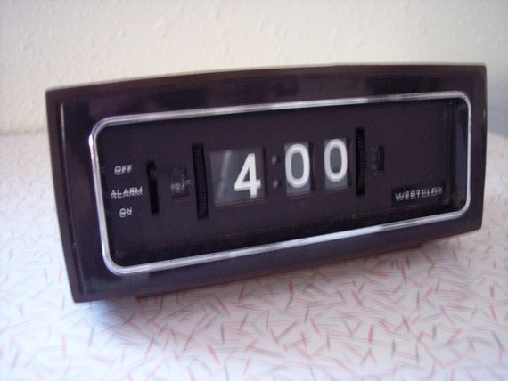 Items Similar To Vintage Westclox Flip Number Alarm Clock Mid-century 