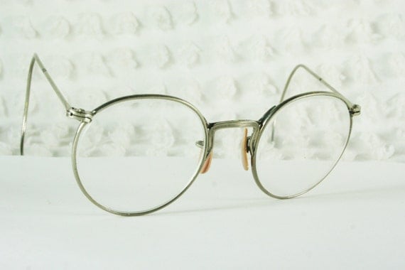 70s Round Glasses 1960s Safety Frame Men's Silver by DIAeyewear