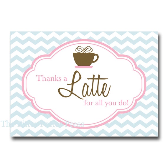 Printable Coffee Themed Teacher Appreciation Cards INSTANT