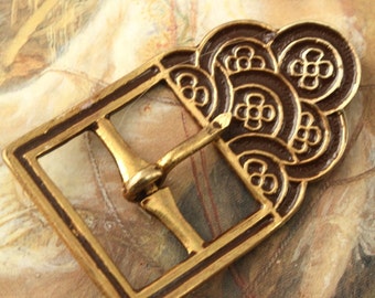 Vintage Very Deco Enamel Original Brass Buckle