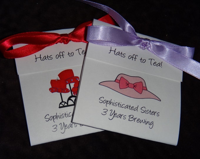 Red Hat Purple Hats for Lady Ladies Tea Party Woman Womens Tea Luncheon Tea Bag Favors for Brunch Lunch Womens Retreat