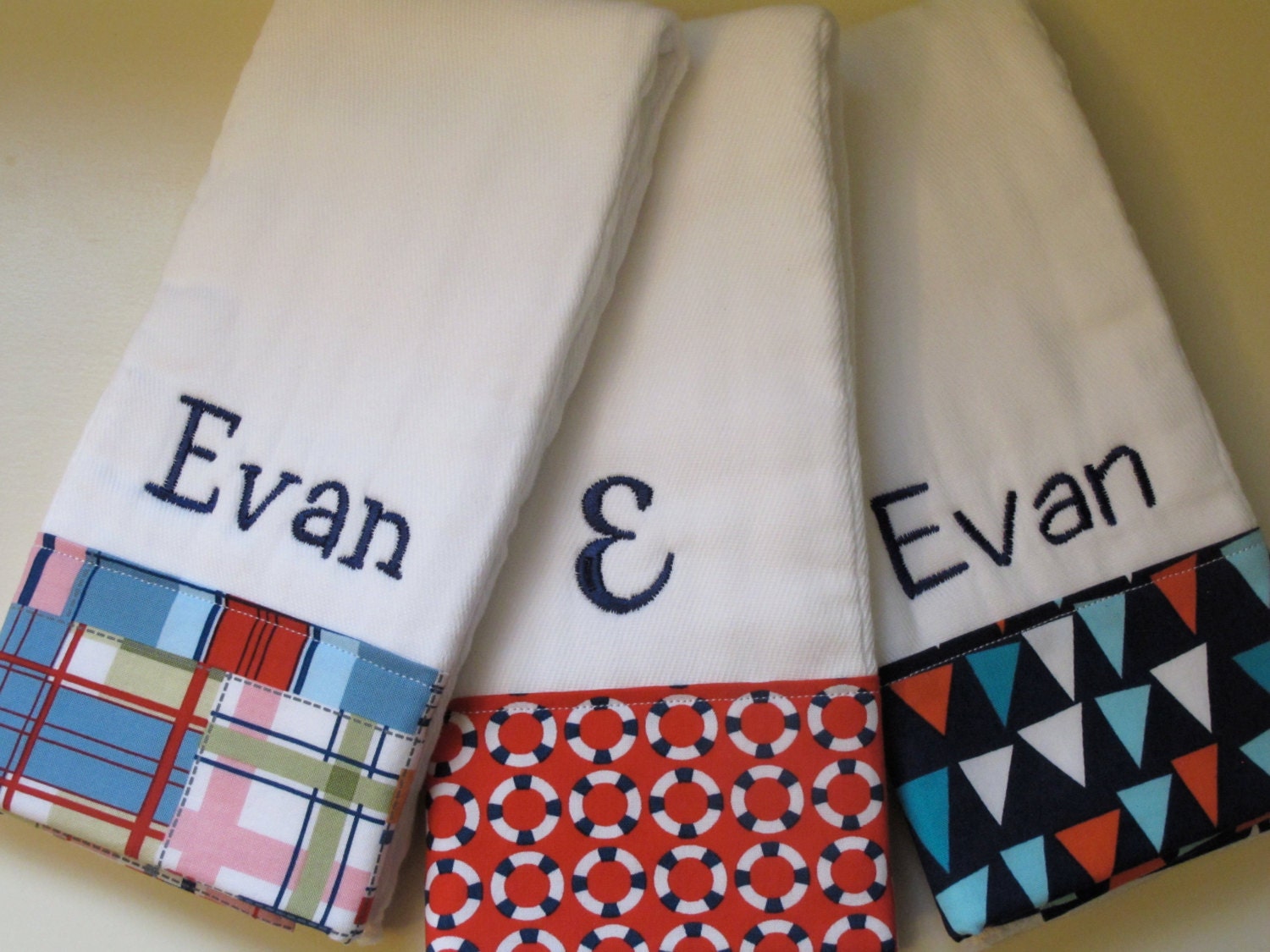Personalized Monogrammed Baby Boy Burp Cloths