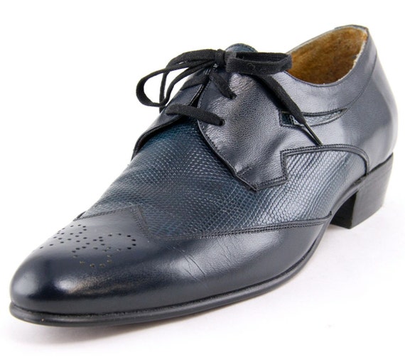 Navy Blue Wing Tip Shoes spectator lace up by factoryhandbook