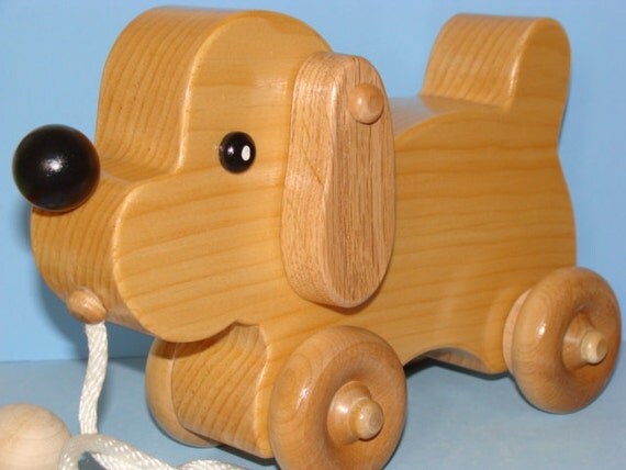 Wooden Puppy Dog PULL TOY