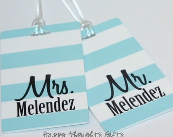 His and Hers Luggage Tags - Couples Luggage Tags - Custom Bag Tags - Wedding Gift - Shower Gift - Mr and Mrs Gift