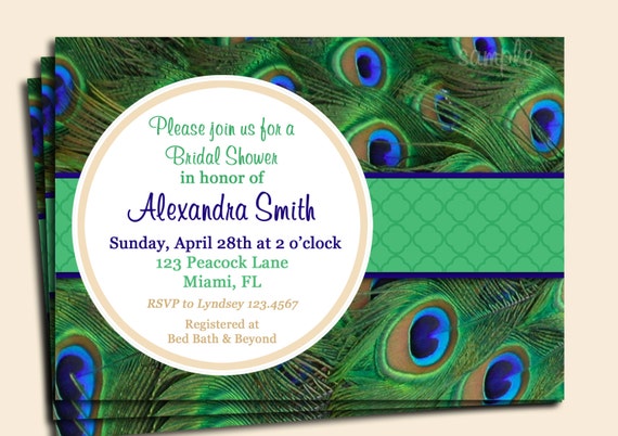 Free Printable Peacock Wedding Invitations 8