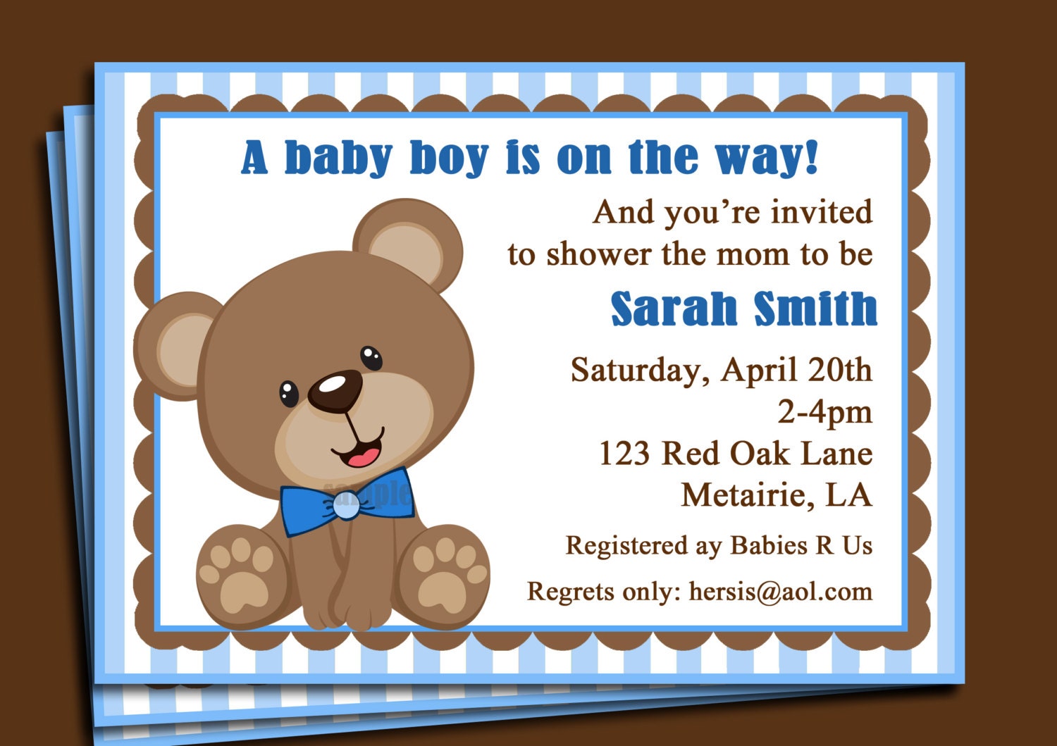 Teddy Bear Baby Shower Invitation Template Free 9
