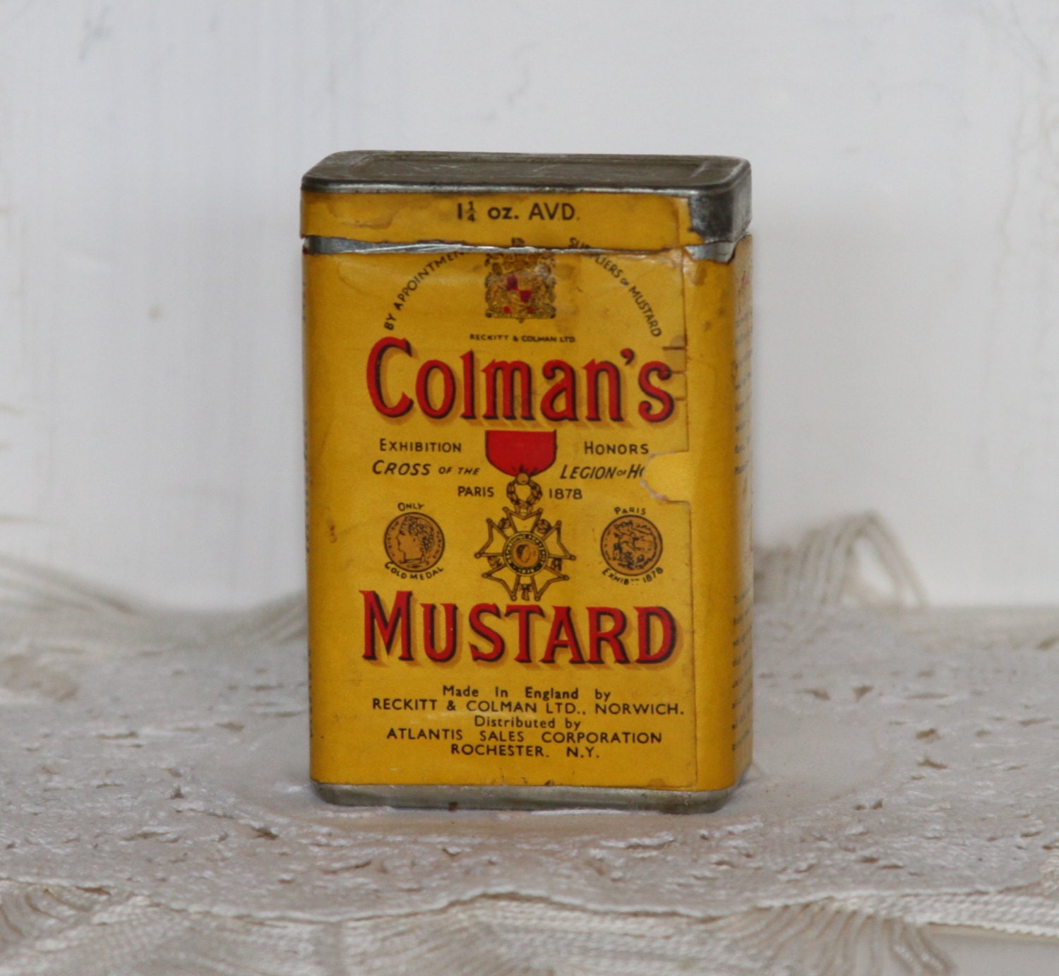 Vintage Colman's Mustard Tin with paper label..