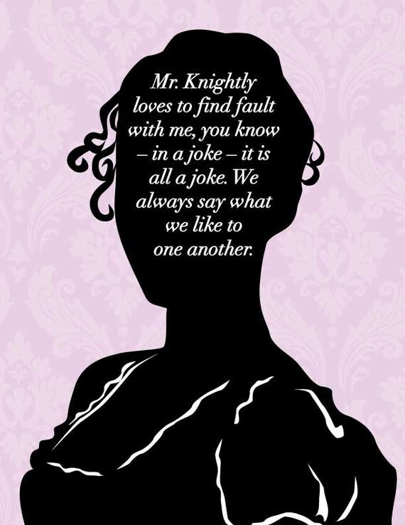 Items similar to Jane Austen Emma Print It is a joke 8x10 Jane