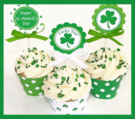 Sale 80% off INSTANT DOWNLOAD diy St. Patrick's Day PRINTABLE Deluxe Party Package Cupcake Express Il_570xn