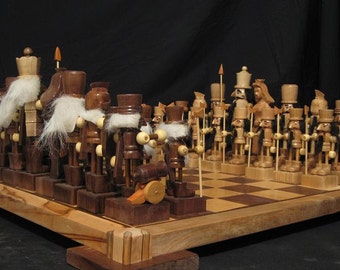 Chess Set Nutcracker Chess Set on etsy custom carved chess sets chess pieces chess boards