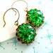 Spring Green Earrings, Kelly Green, Vintage Green, Retro Earrings, Vintage Earrings, Vintage Jewelry, Emerald Green, Bridesmaid Earrings